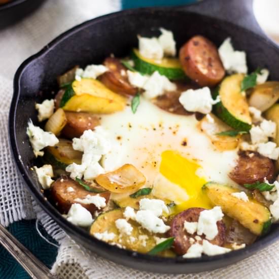 Goat Cheese and Zucchini Hash