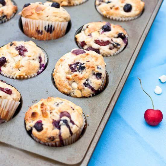 Cherry and Blueberry Muffins