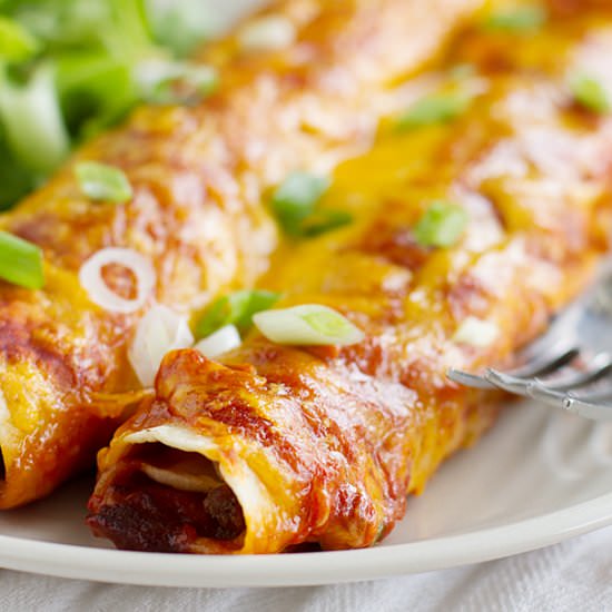 Beef and Bean Enchiladas