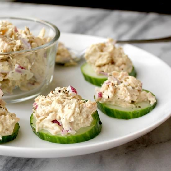 Tuna Salad Cucumber Bites