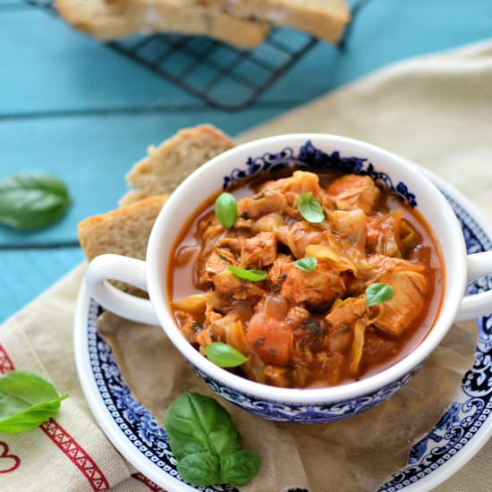 Dietary and Light Stew with Cabbage