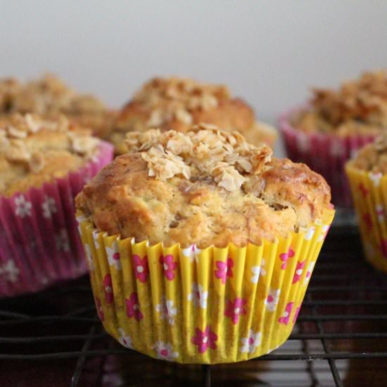 Caramelized Banana Oat Muffins