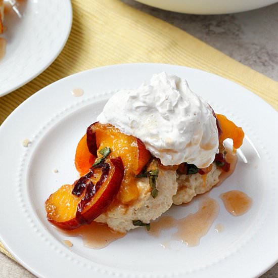 Peach and Basil Shortcakes