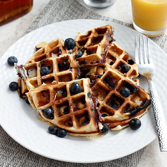 Blueberry Ricotta Waffles