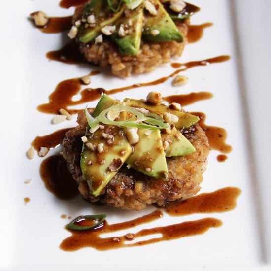 Crispy Barley Cake with Avocado