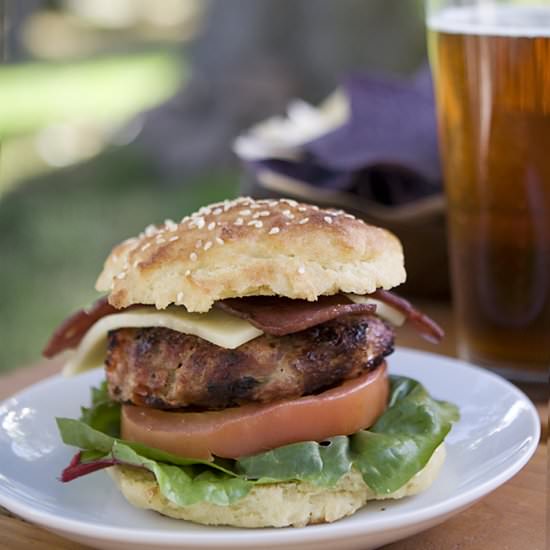 (GF) Roasted Pepper Turkey Burger