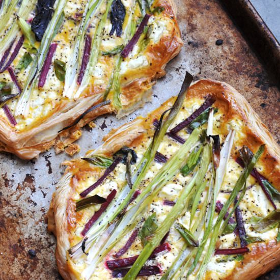 Easy Goat Cheese Green Onion Tart