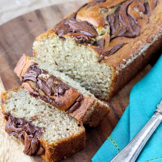 Nutella Swirled Banana Bread