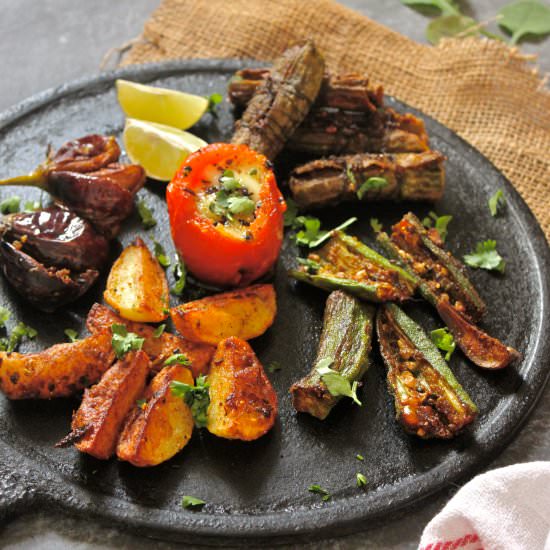 Tawa Fry Stuffed Vegetables