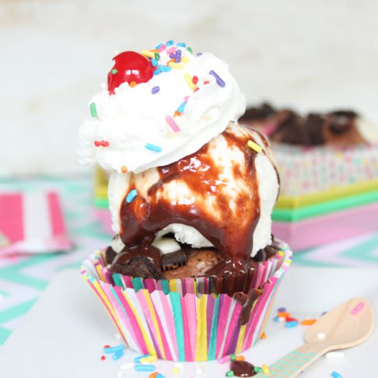 Brownie Cupcake Sundae