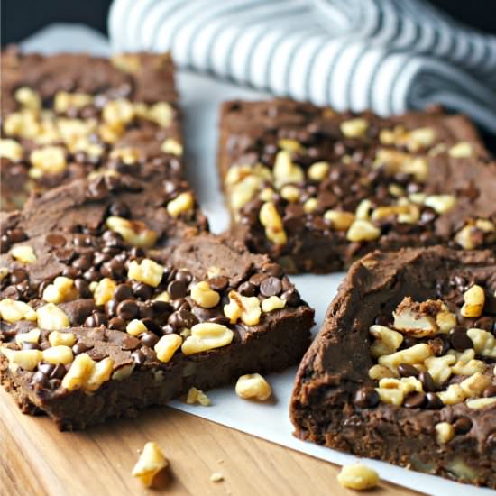 Fudge Walnut Brownies ~vegan, gf~