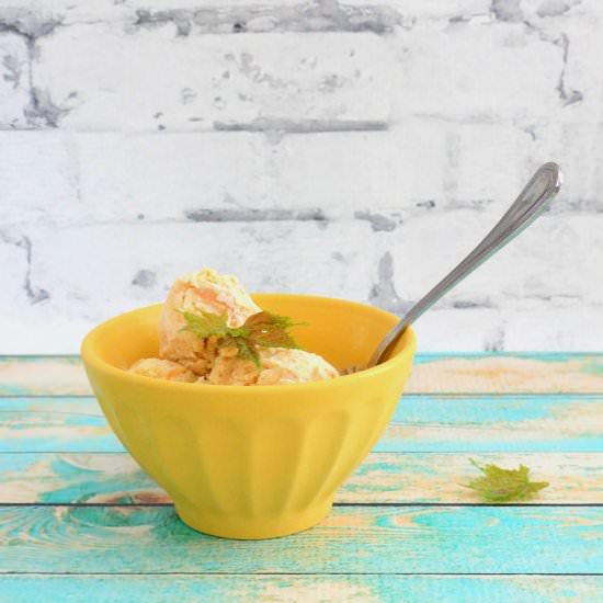 Vanilla and Peach Swirl Ice Cream