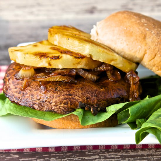 Vegan Hawaiian Portobello Burgers