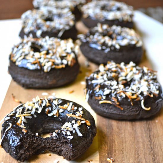 Dark Chocolate Coconut Mocha Donuts