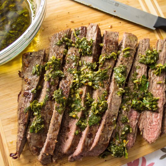 Steak with Chimichurri Sauce