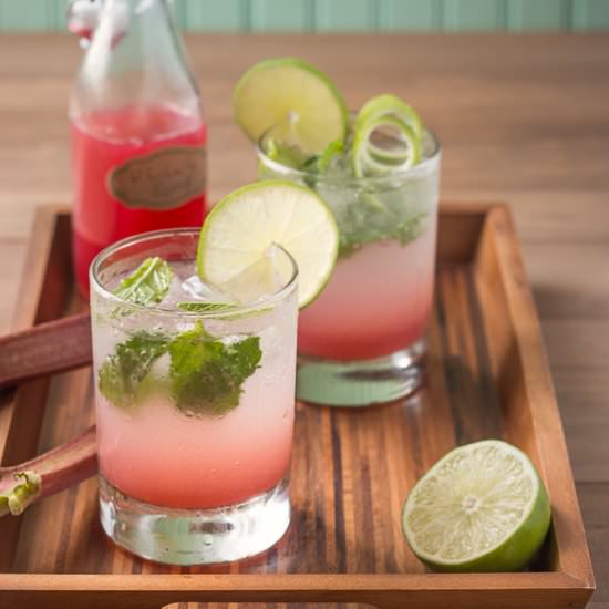 Rhubarb Mojitos