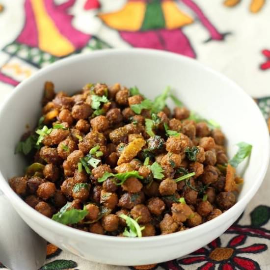 Stir fried brown chickpeas