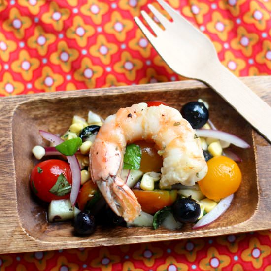 Corn & Blueberry Salad with Shrimp