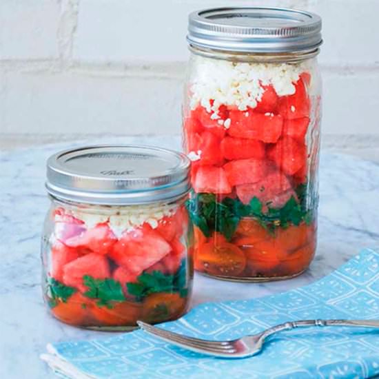 Salad Lunches in Mason Jars