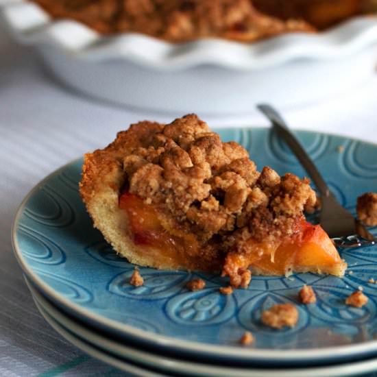 Amaretti Streusel Peach Tart