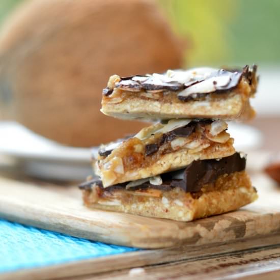 Raw Gluten-Free Samoa Cookie Bars