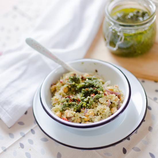 Quinoa, Chickpea and Pesto