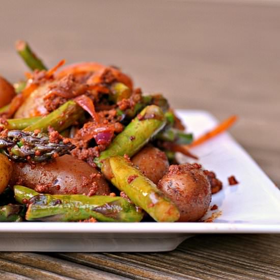 Smoky Potatoes with Asparagus