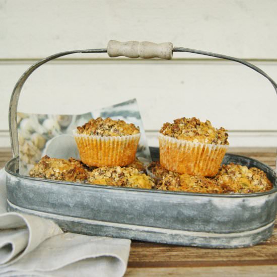 Carrot, Apple and Coconut Muffins