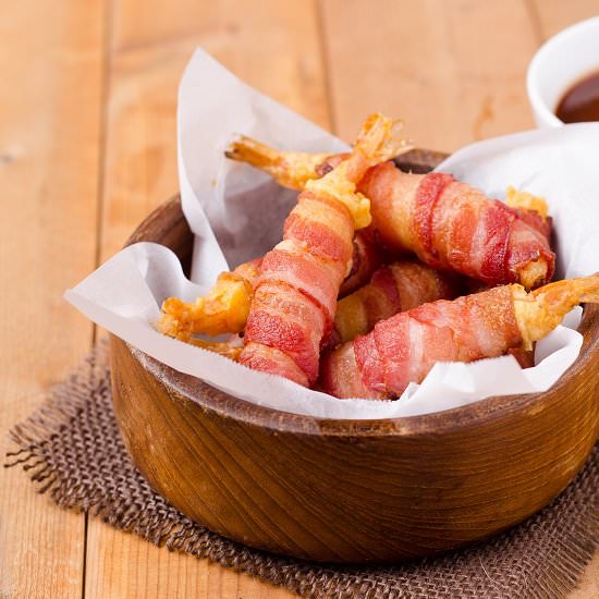 Bacon Wrapped Tempura Shrimp