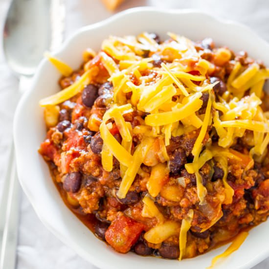One Pot Quick Chili Pasta