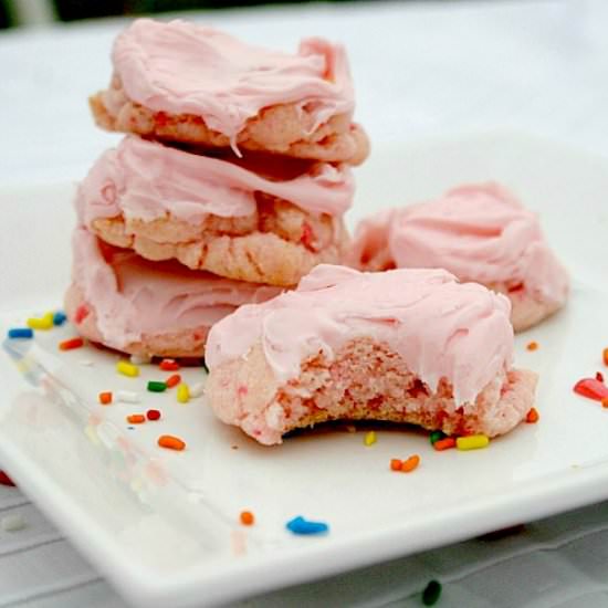 Frosted Pink Lemonade Cookies