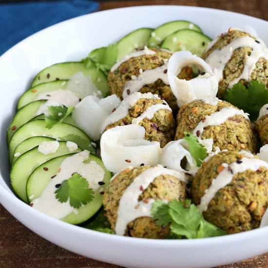 Lentil Split Pea Falafel Bowl