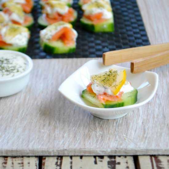 Smoked Salmon and Cucumber Appetizer