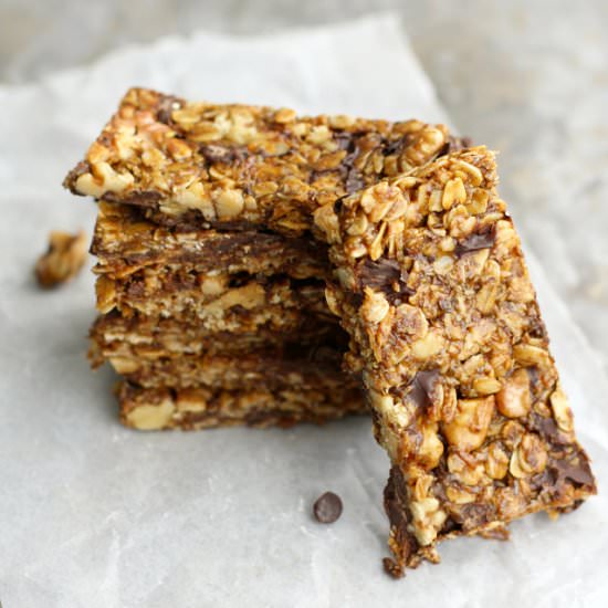 Nutty Chocolate Chip Granola Bars