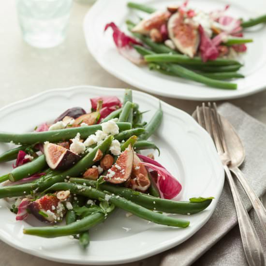 Fig, Green Bean, Radicchio Salad