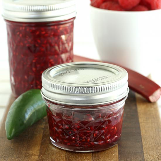 Raspberry Rhubard Jalapeno Jam