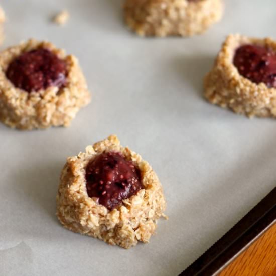 No Bake Jam Thumbprint Cookies