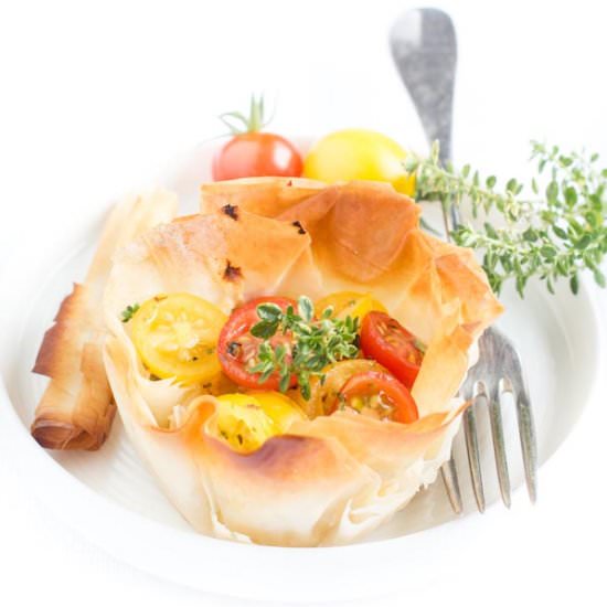 Ricotta and Tomato Phyllo Tarts