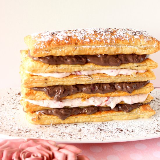Chocolate Cherry Cream Pastry Tower