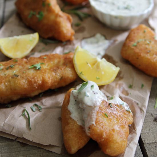 Rosemary Cornmeal Battered Fish