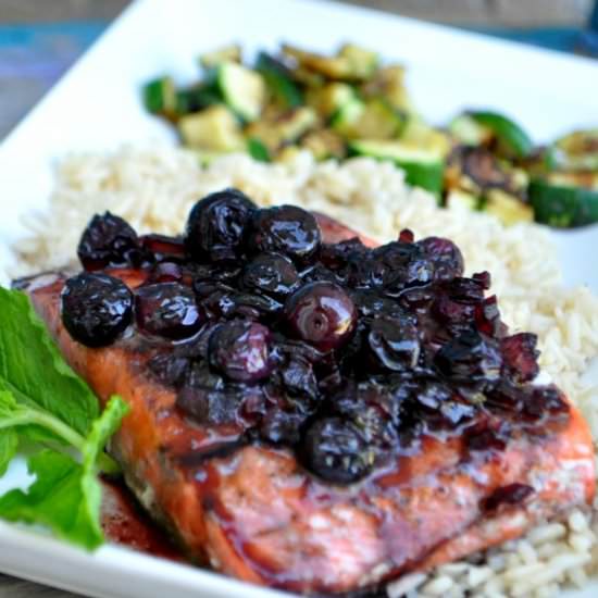 Blueberry Mint Balsamic Salmon