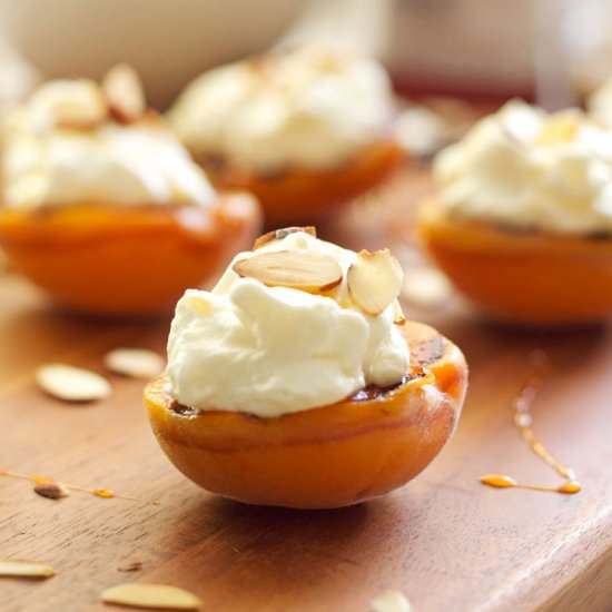 Grilled Apricots and Almond Cream