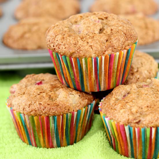 Whole Wheat Rhubarb Muffins