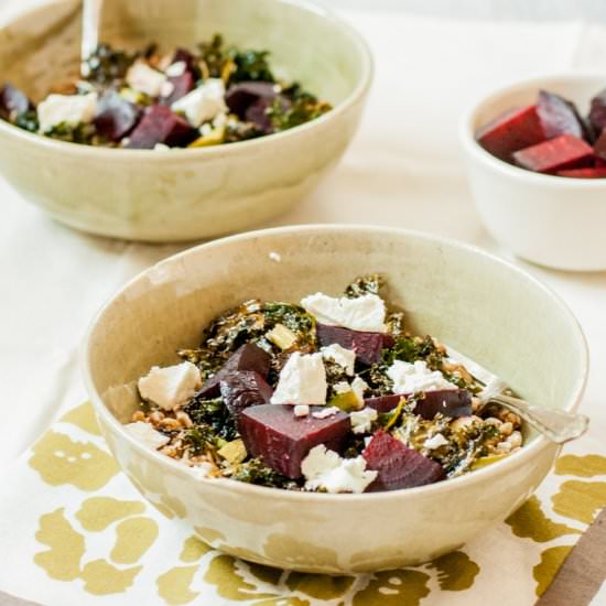 Coconut Ginger Roasted Kale & Beets