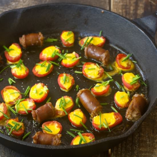 Grape Tomatoes with Egg on Top