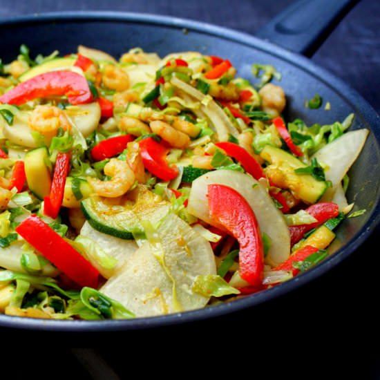Summer Veggie Shrimp Stir-Fry