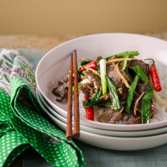 Beef with Ginger and Green Onion