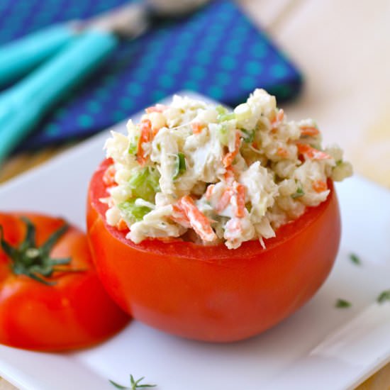 Crab & Couscous stuffed tomato