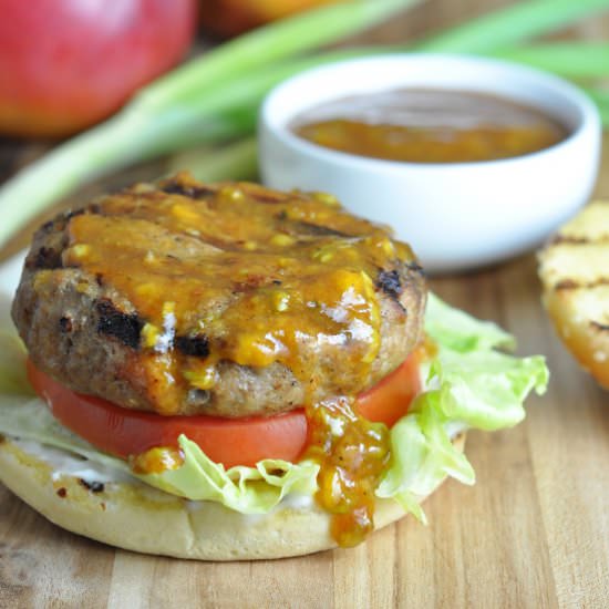 Jerk Turkey Burgers with Mango