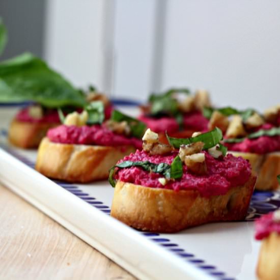 Beet Tahini Crostini